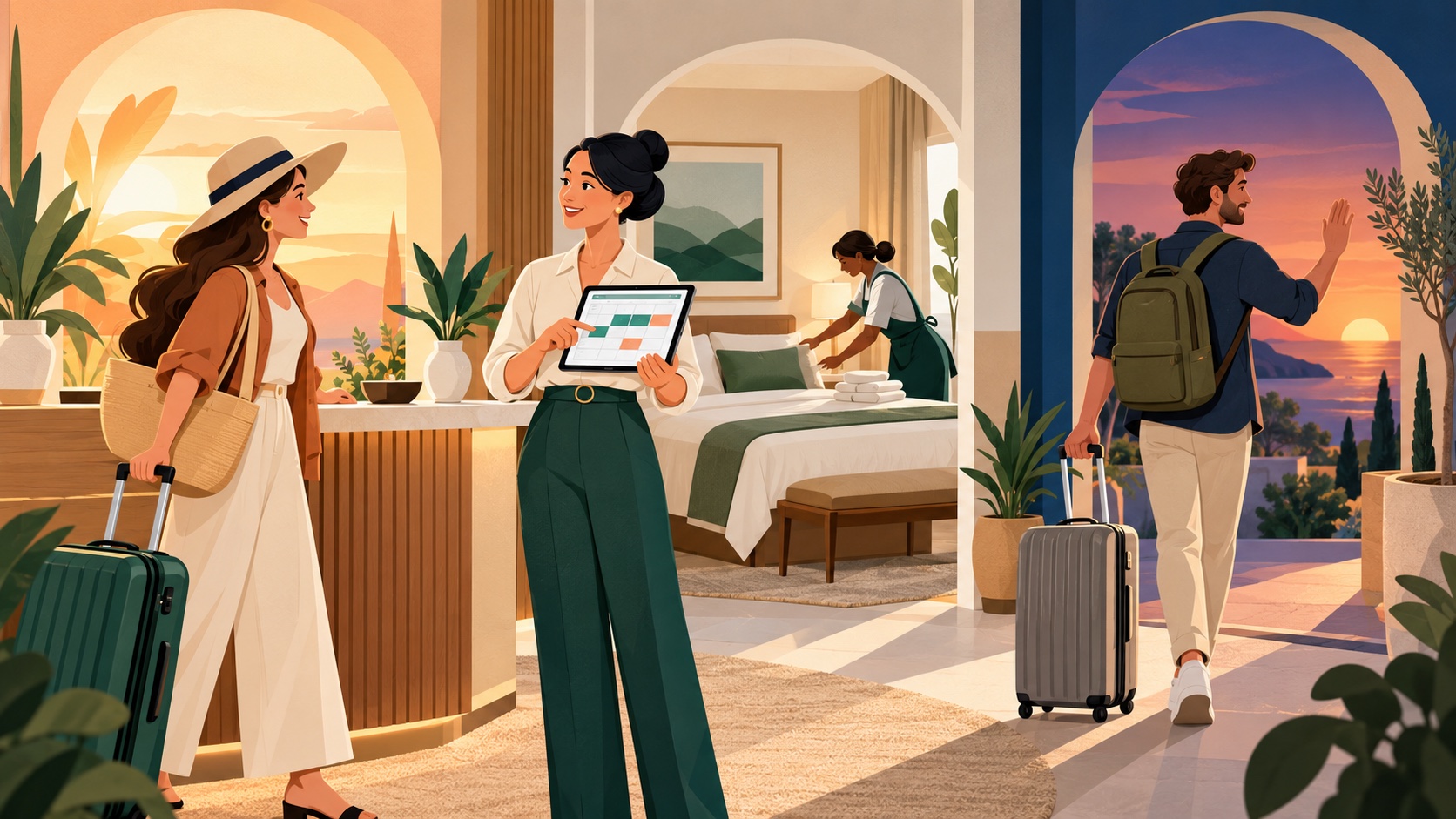 Host coordinating an early arrival, a late departure, and housekeeping between vacation rental stays.